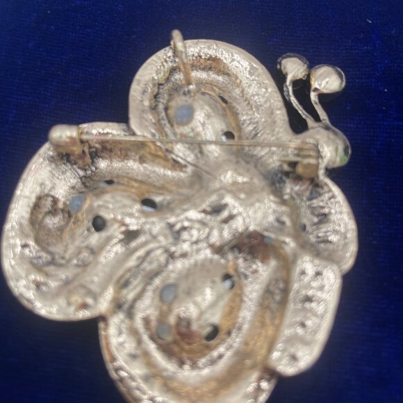 Colorful Butterfly Brooch With Rhinestones & Faux Pearls For Women 2 Inches Mult - Picture 6 of 8